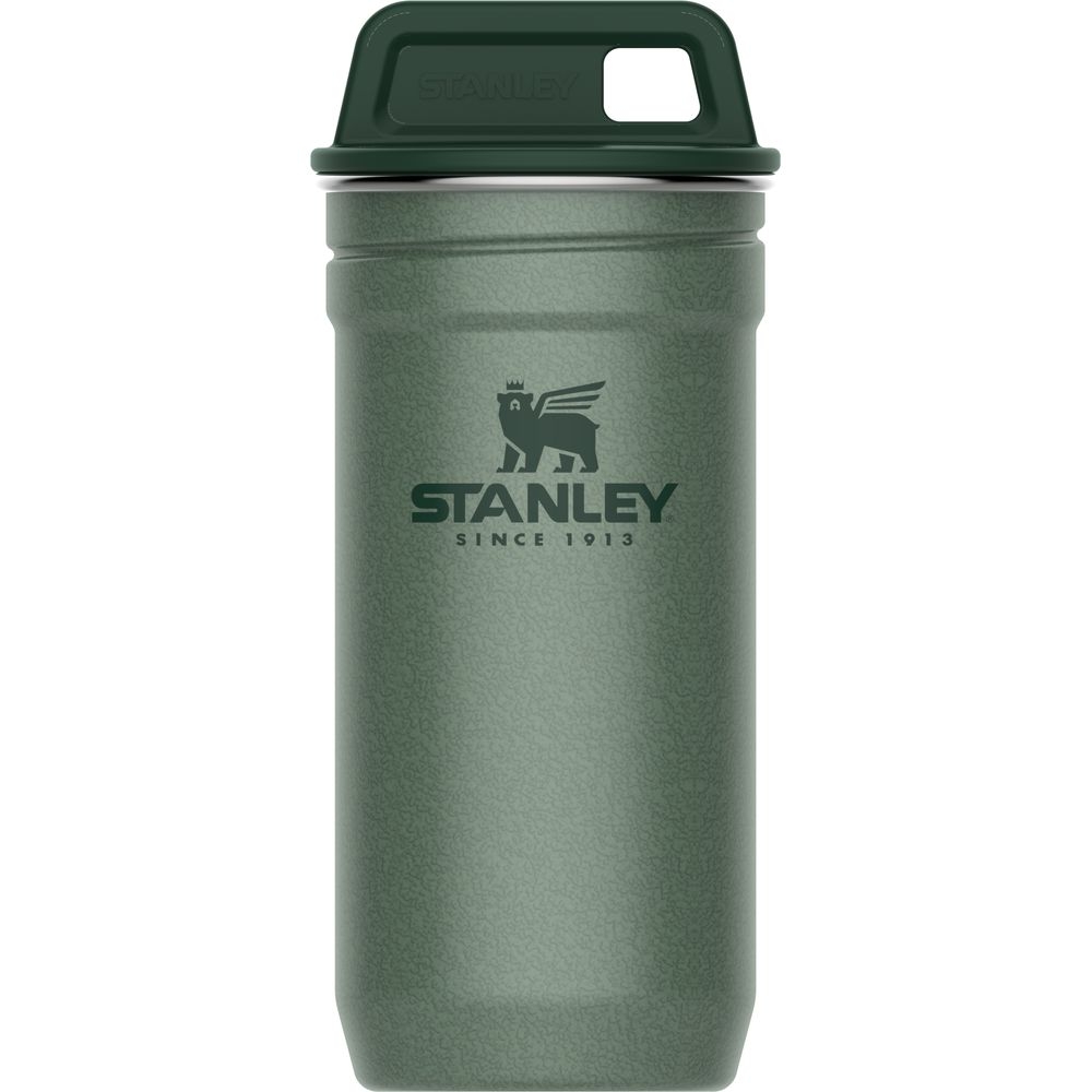 Stanley Stanley Stainless Steel Shot Set 10-01705-039 drinkflessen en thermosflessen Stanley Stainless Steel Shot Set Hammertone Green 10-01705-039 drinkflessen en thermosflessen online bestellen bij Kathmandu Outdoor & Travel