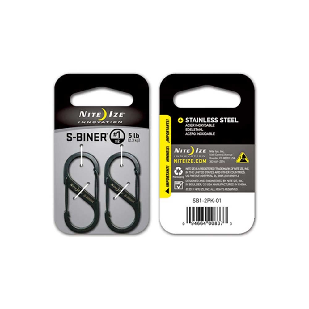 Nite-Ize S-Biner Nr.1 (2 pack) Black NI SB1-2PK-01 gadgets en handigheden online bestellen bij Kathmandu Outdoor & Travel