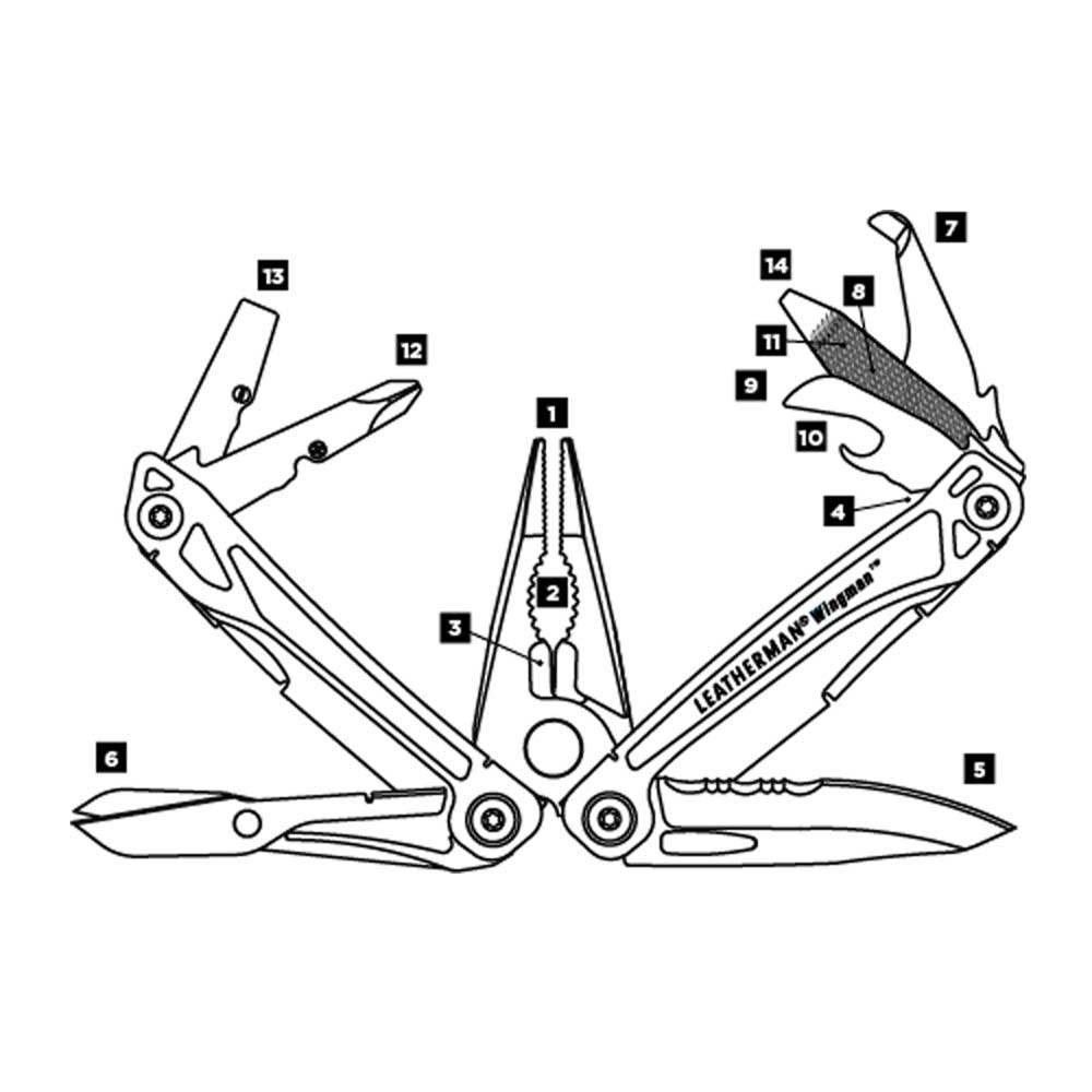 Leatherman Wingman + Nylon Sheath Zilver LE 4000-NS messen & tools online bestellen bij Kathmandu Outdoor & Travel