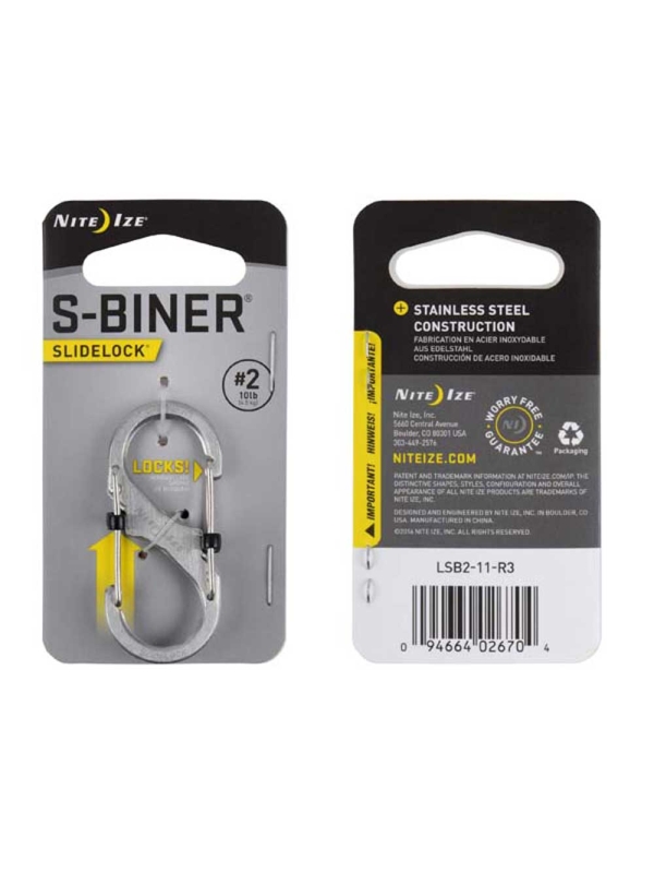Nite-Ize  S-Biner Nr 2 slidelock Zilver