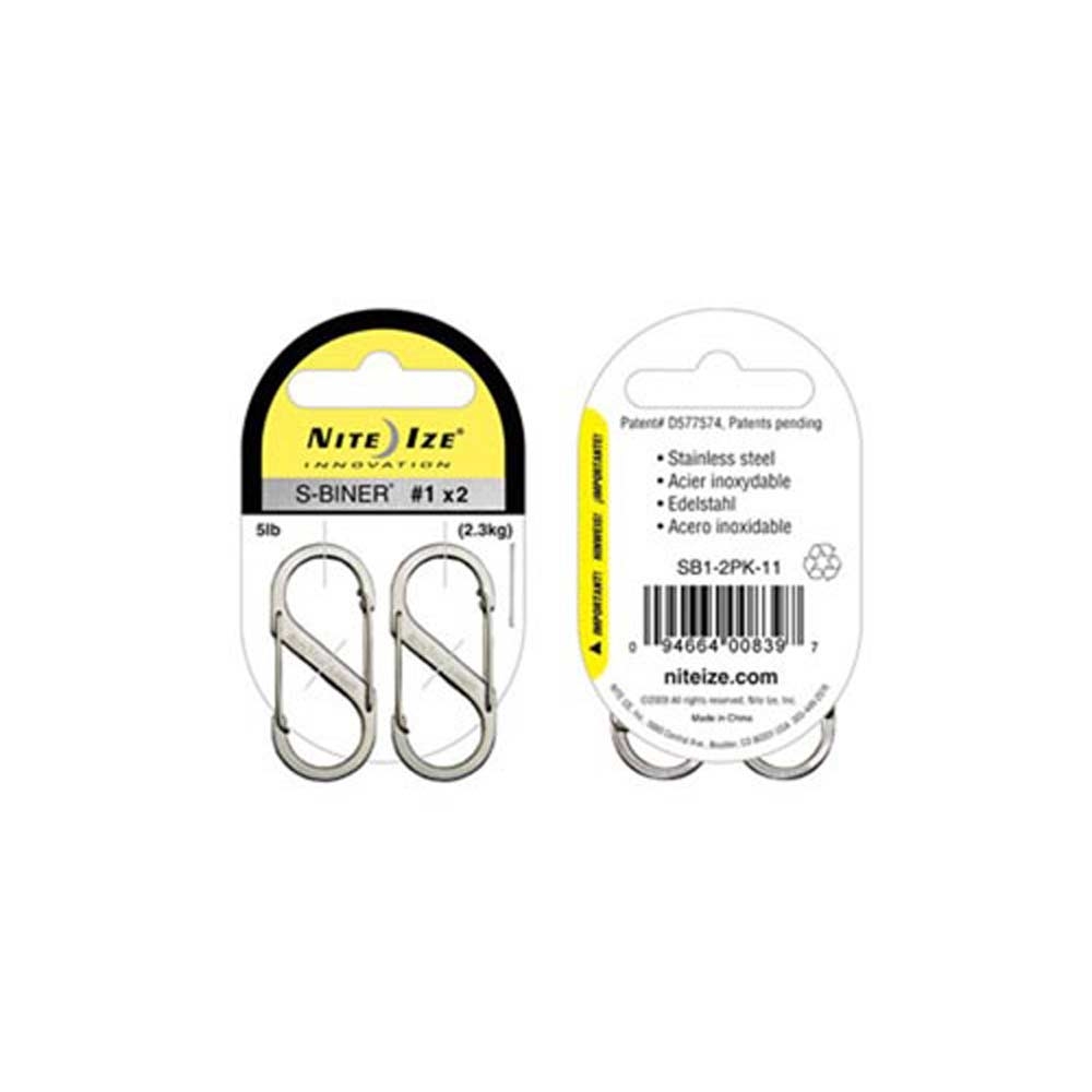 Nite-Ize S-Biner Nr 1  (2 Pack) RVS NI SB1-2PK-11 gadgets en handigheden online bestellen bij Kathmandu Outdoor & Travel