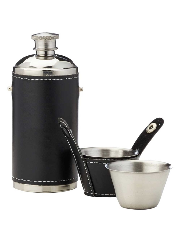 Relags Jachtfles RVS met 2 bekers Zwart Relags Jachtfles RVS met 2 bekers Zwart