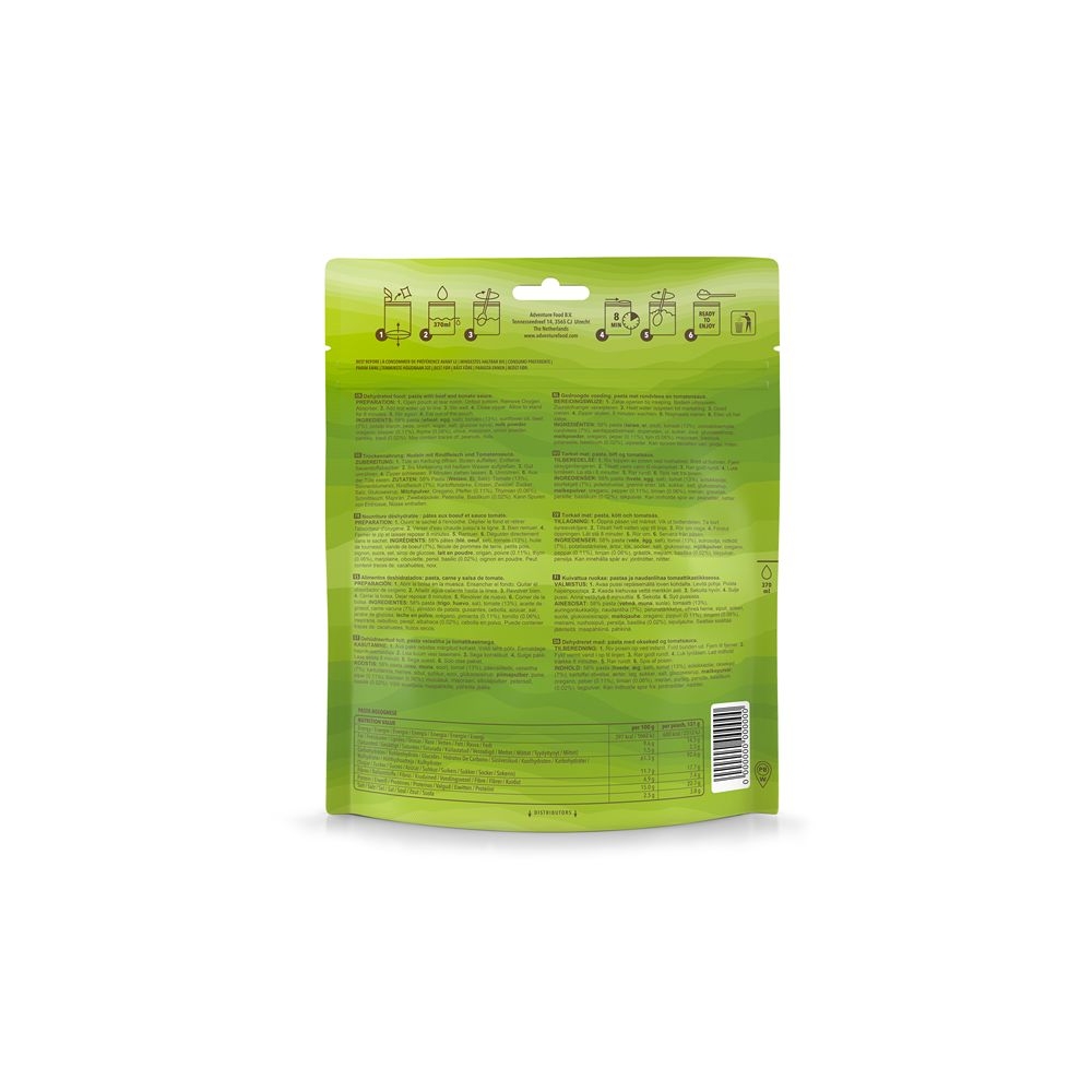 Adventure food Pasta Bolognese 1 portie . 1PB maaltijden en voedsel online bestellen bij Kathmandu Outdoor & Travel