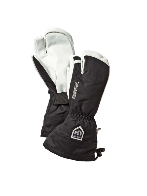 Hestra Army Leather Heli Ski 3 finger glove Black / Off White Hestra Army Leather Heli Ski 3 finger glove Black / Off White