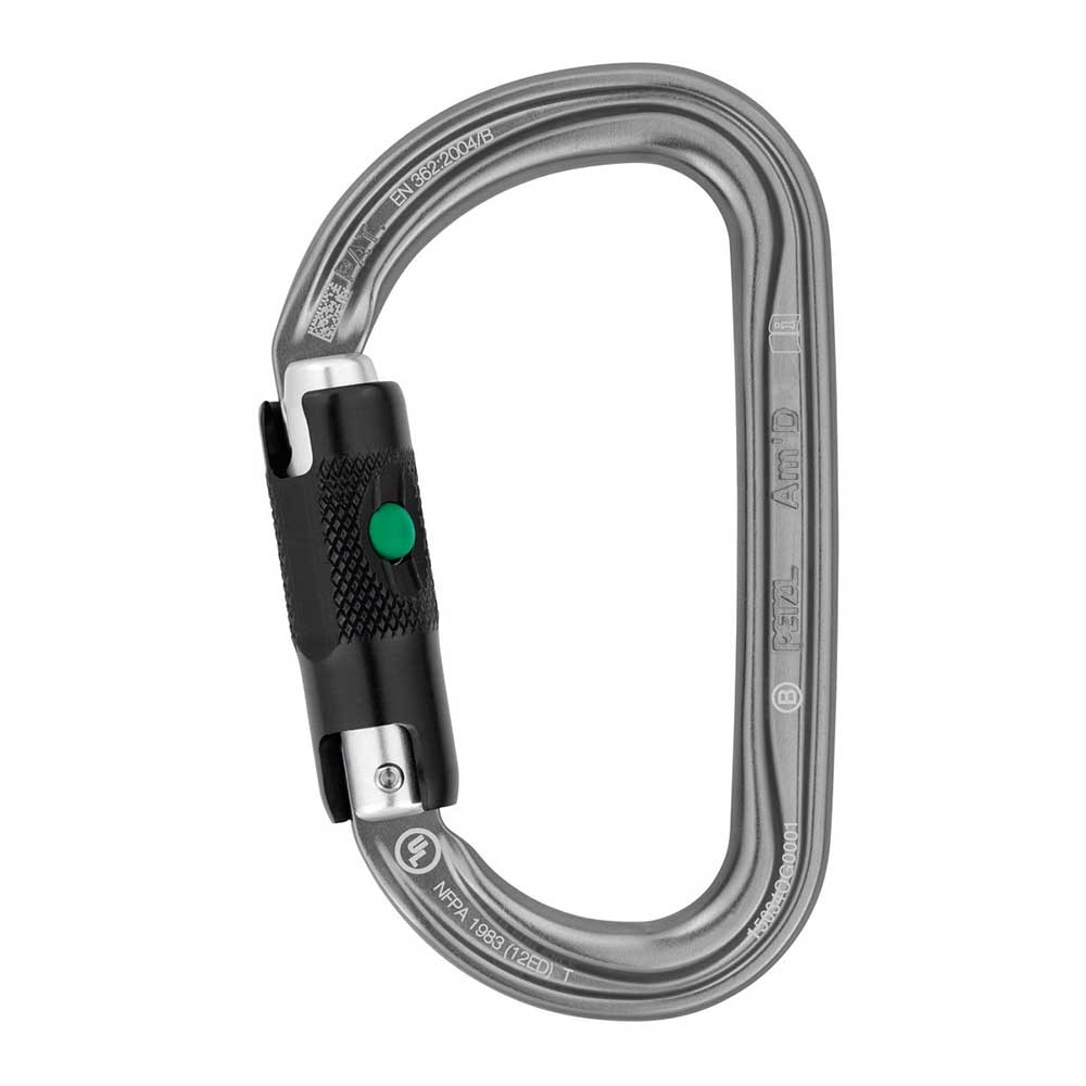 Petzl Petzl AM'D Ball Lock M34A BL karabiners en setjes Petzl AM'D Ball Lock Grijs M34A BL karabiners en setjes online bestellen bij Kathmandu Outdoor & Travel