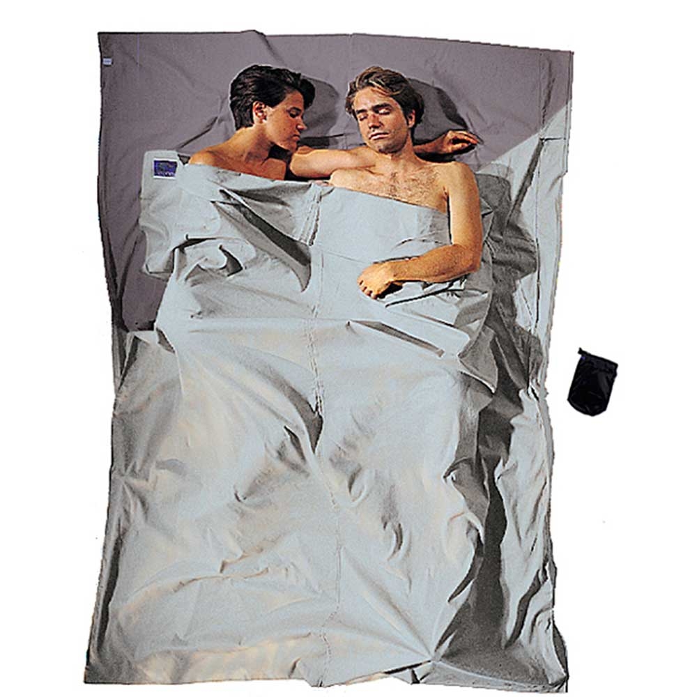 Cocoon Cocoon TravelSheet Double Cotton CCD44/14 lakenzakken en liners Cocoon TravelSheet Double Cotton Elaphant Grey/Cactus Blue CCD44/14 lakenzakken en liners online bestellen bij Kathmandu Outdoor & Travel