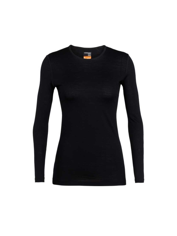 Icebreaker  200 Oasis Long Sleeve Crewe Women's Black