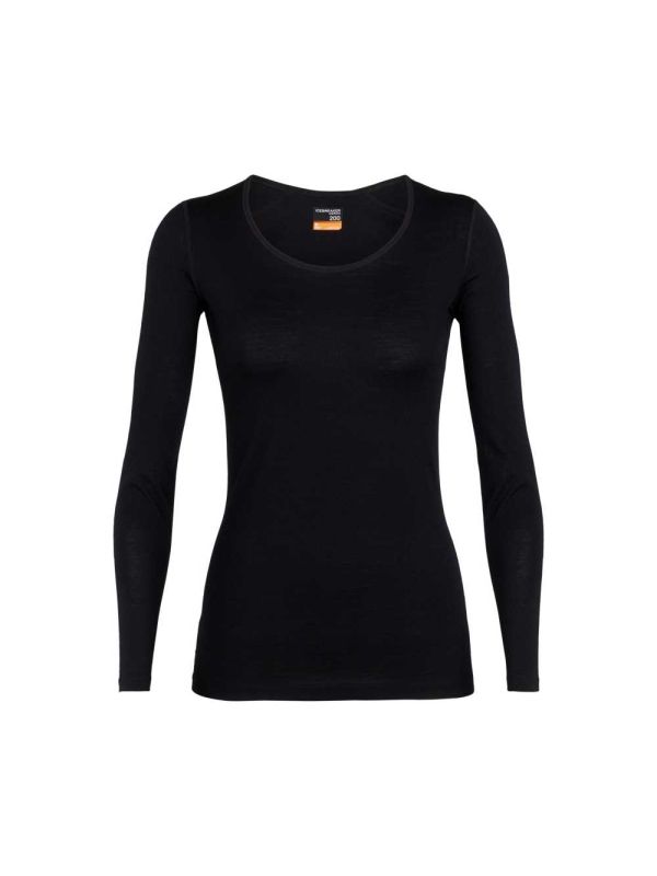 Icebreaker  200 Oasis Long Sleeve Scoop Women's Black