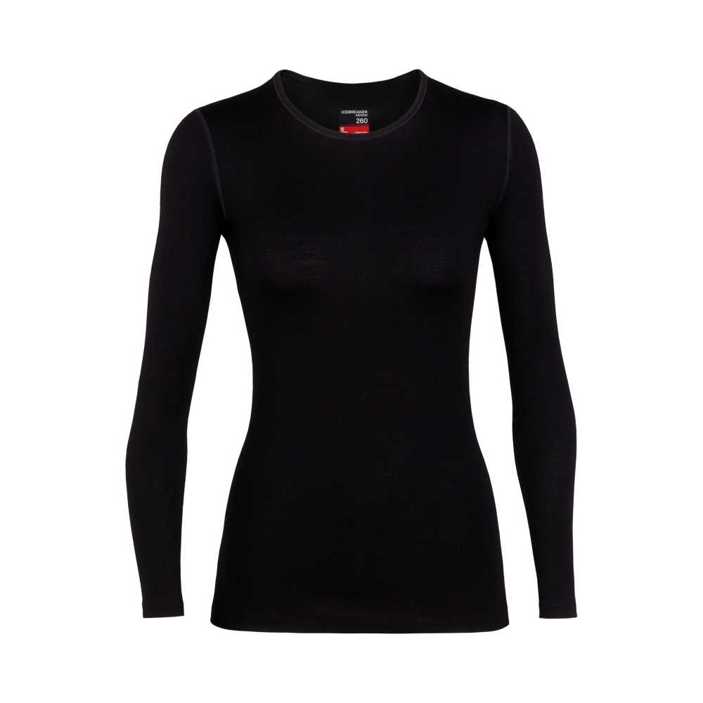 Icebreaker Icebreaker 260 Tech Long Sleeve Crewe Women's 104387-0011 onderkleding/thermokleding Icebreaker 260 Tech Long Sleeve Crewe Women's Black 104387-0011 onderkleding/thermokleding online bestellen bij Kathmandu Outdoor & Travel