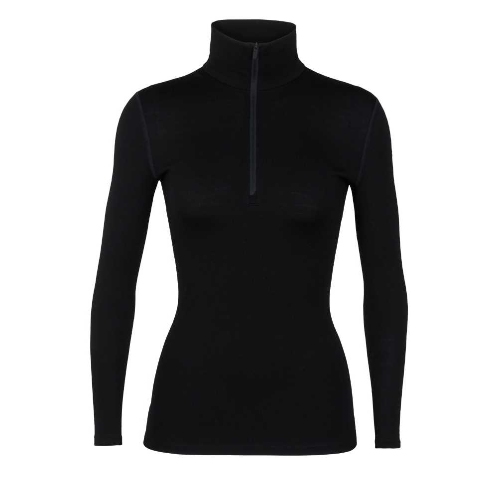 Icebreaker 260 Tech Long Sleeve Half Zip Women's Black* 104390-0011 onderkleding/thermokleding online bestellen bij Kathmandu Outdoor & Travel