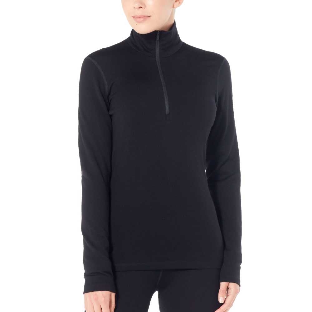 Icebreaker 260 Tech Long Sleeve Half Zip Women's Black* 104390-0011 onderkleding/thermokleding online bestellen bij Kathmandu Outdoor & Travel