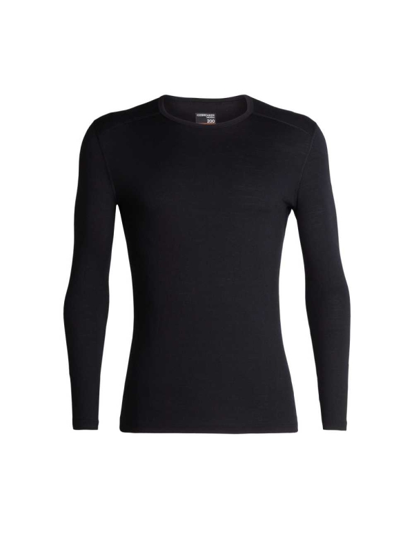 Icebreaker  200 Oasis Long Sleeve Crewe Black
