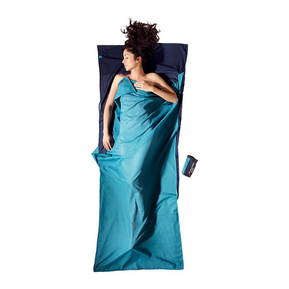 Cocoon Cocoon TravelSheet Egyptian Cotton CECT24/53 lakenzakken en liners Cocoon TravelSheet Egyptian Cotton Tuareg/Laguna Blue CECT24/53 lakenzakken en liners online bestellen bij Kathmandu Outdoor & Travel