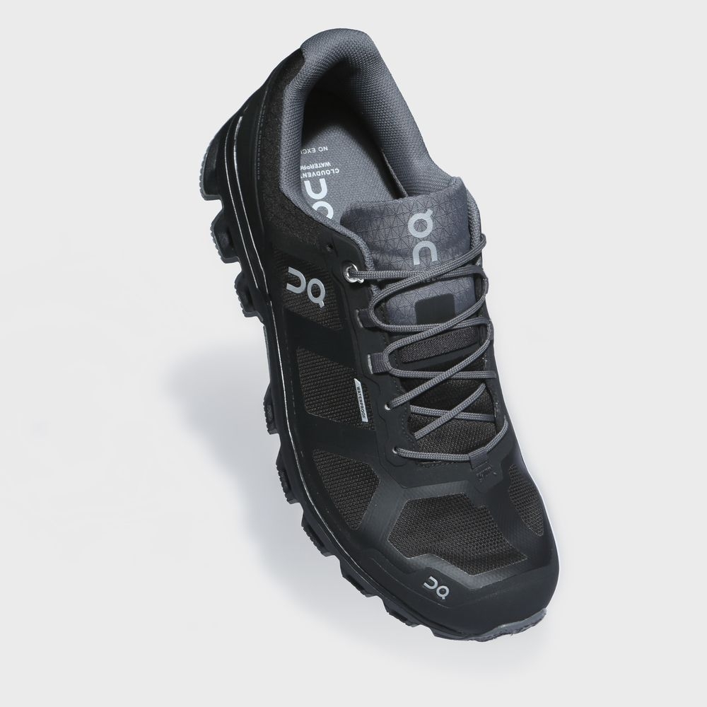 On-running Cloudventure Waterproof Women's Black / Graphit W22.99950 wandelschoenen dames online bestellen bij Kathmandu Outdoor & Travel