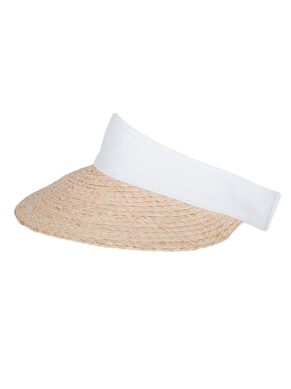 Hatland Olinka Raffia Visor White Hatland Olinka Raffia Visor White
