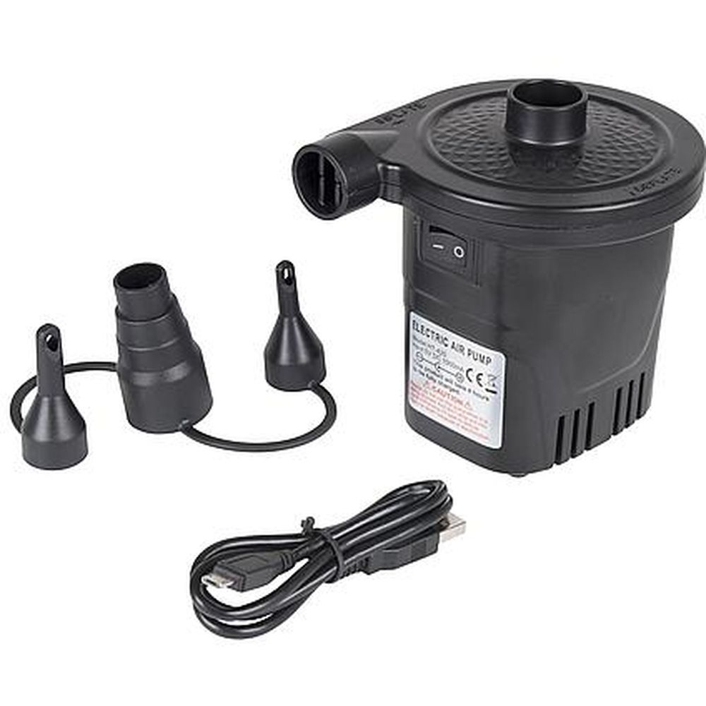 Bo-Camp Electrische pomp oplaadbaar USB (250L/Min) Black 3807185 slaapmatjes online bestellen bij Kathmandu Outdoor & Travel