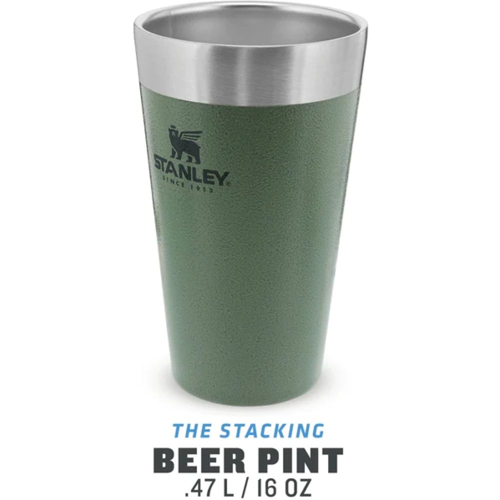 Stanley Stanley Stacking Vacuum Pint 470ml 10-02282-057 drinkflessen en thermosflessen Stanley Stacking Vacuum Pint 470ml Hammertone Green 10-02282-057 drinkflessen en thermosflessen online bestellen bij Kathmandu Outdoor & Travel