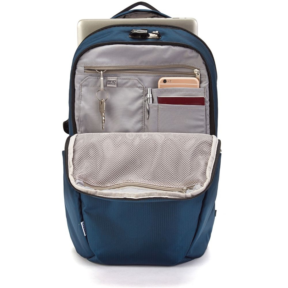 Pacsafe Pacsafe Vibe Anti-Theft Backpack (Econyl) 25L 40100641 dagrugzakken Pacsafe Vibe Anti-Theft Backpack (Econyl) 25L Ocean 40100641 dagrugzakken online bestellen bij Kathmandu Outdoor & Travel
