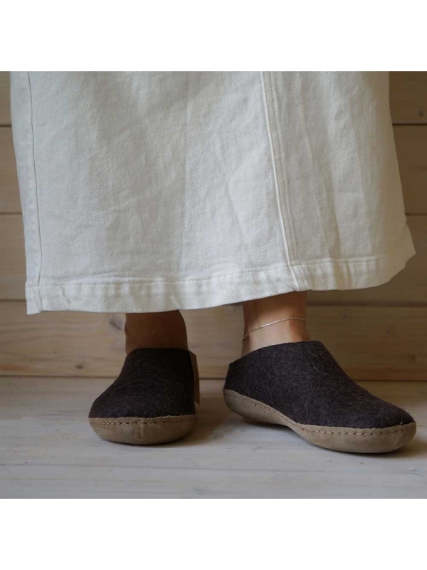 Glerups  Slip-On Leather Charcoal