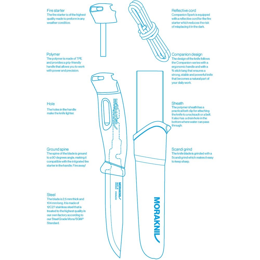 Morakniv Companion Spark Black MO 13567 messen & tools online bestellen bij Kathmandu Outdoor & Travel