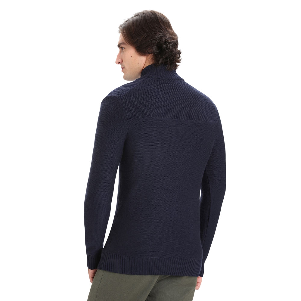 Icebreaker Waypoint Long Sleeve Half Zip Midnight Navy 10490-1423 fleeces en truien online bestellen bij Kathmandu Outdoor & Travel