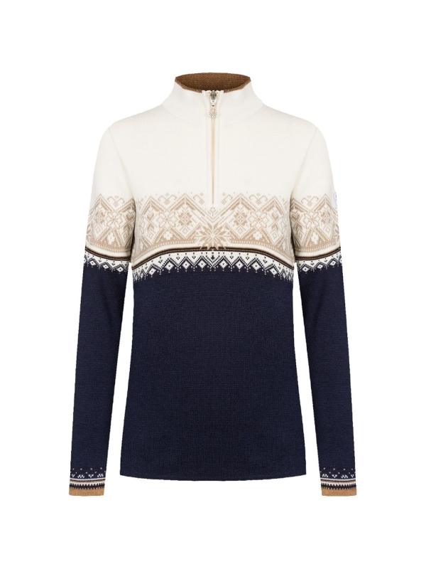 Dale Moritz Sweater Women's navy/brons/beige/offw Dale Moritz Sweater Women's navy/brons/beige/offw