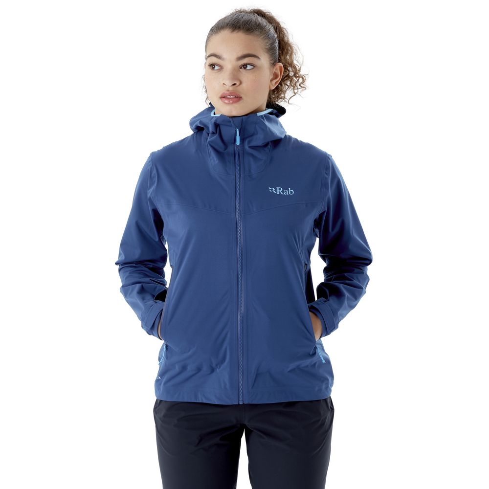 Rab Rab Kinetic 2.0 Jacket Women's QWG-75-NB jassen Rab Kinetic 2.0 Jacket Women's Nightfall Blue QWG-75-NB jassen online bestellen bij Kathmandu Outdoor & Travel