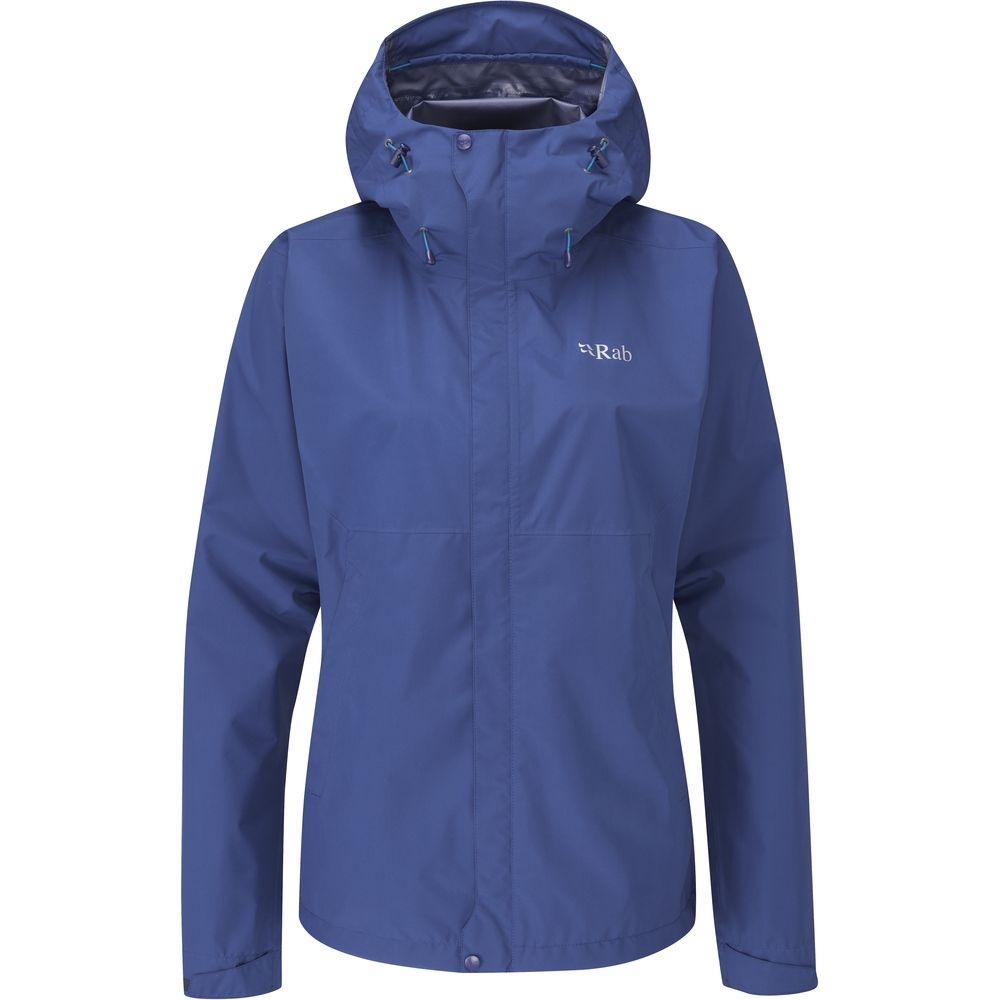 Rab Rab Downpour Eco Jacket Women's QWG-83-NB jassen Rab Downpour Eco Jacket Women's Nightfall Blue QWG-83-NB jassen online bestellen bij Kathmandu Outdoor & Travel