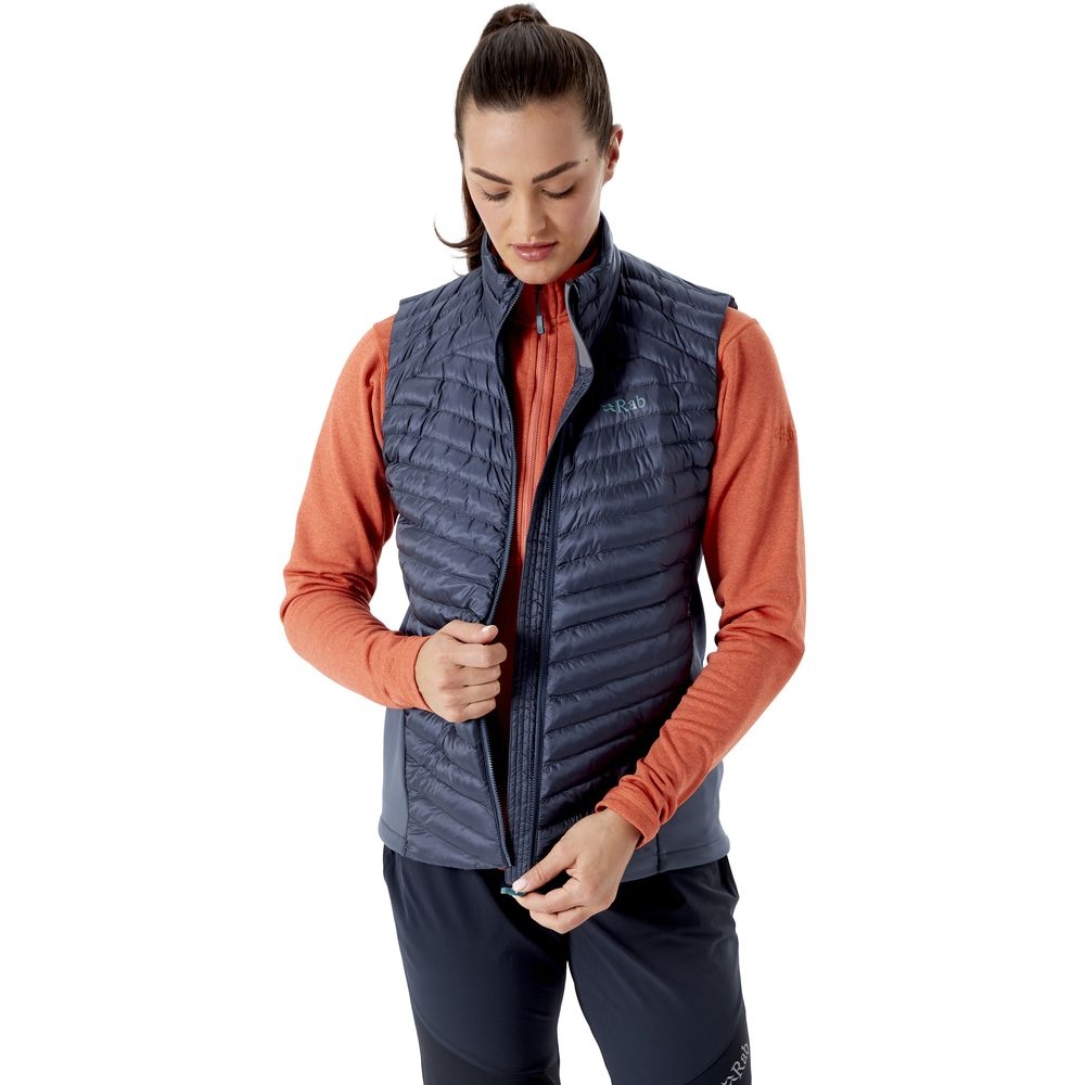 Rab Rab Cirrus Flex 2.0 Vest Women's QIO-77-ST jassen Rab Cirrus Flex 2.0 Vest Women's Steel QIO-77-ST jassen online bestellen bij Kathmandu Outdoor & Travel