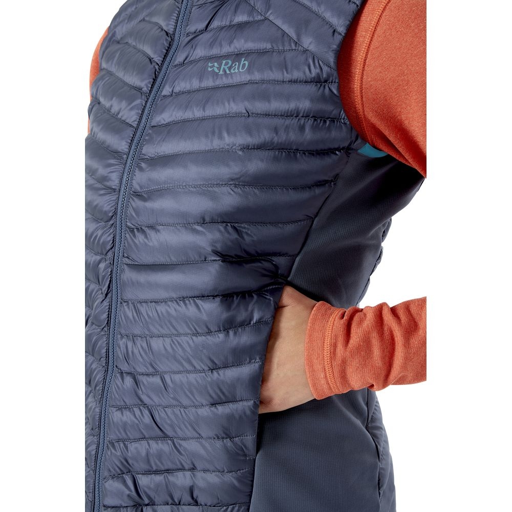 Rab Rab Cirrus Flex 2.0 Vest Women's QIO-77-ST jassen Rab Cirrus Flex 2.0 Vest Women's Steel QIO-77-ST jassen online bestellen bij Kathmandu Outdoor & Travel