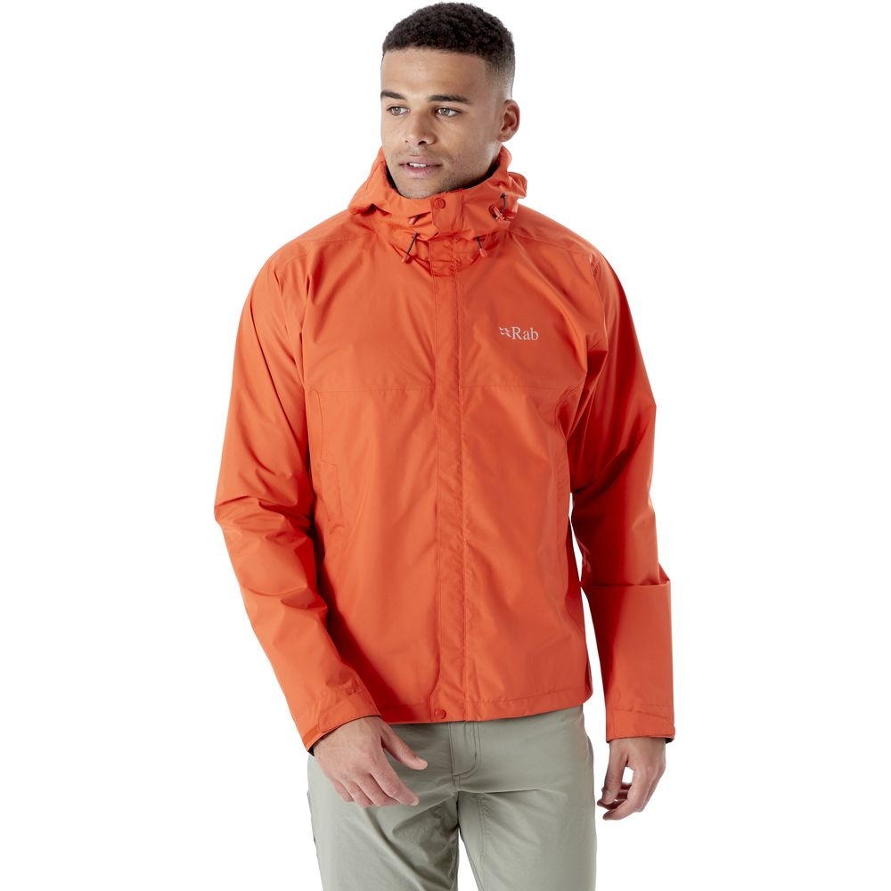 Rab Rab Downpour Eco Jacket QWG-82-FC jassen Rab Downpour Eco Jacket Firecracker QWG-82-FC jassen online bestellen bij Kathmandu Outdoor & Travel