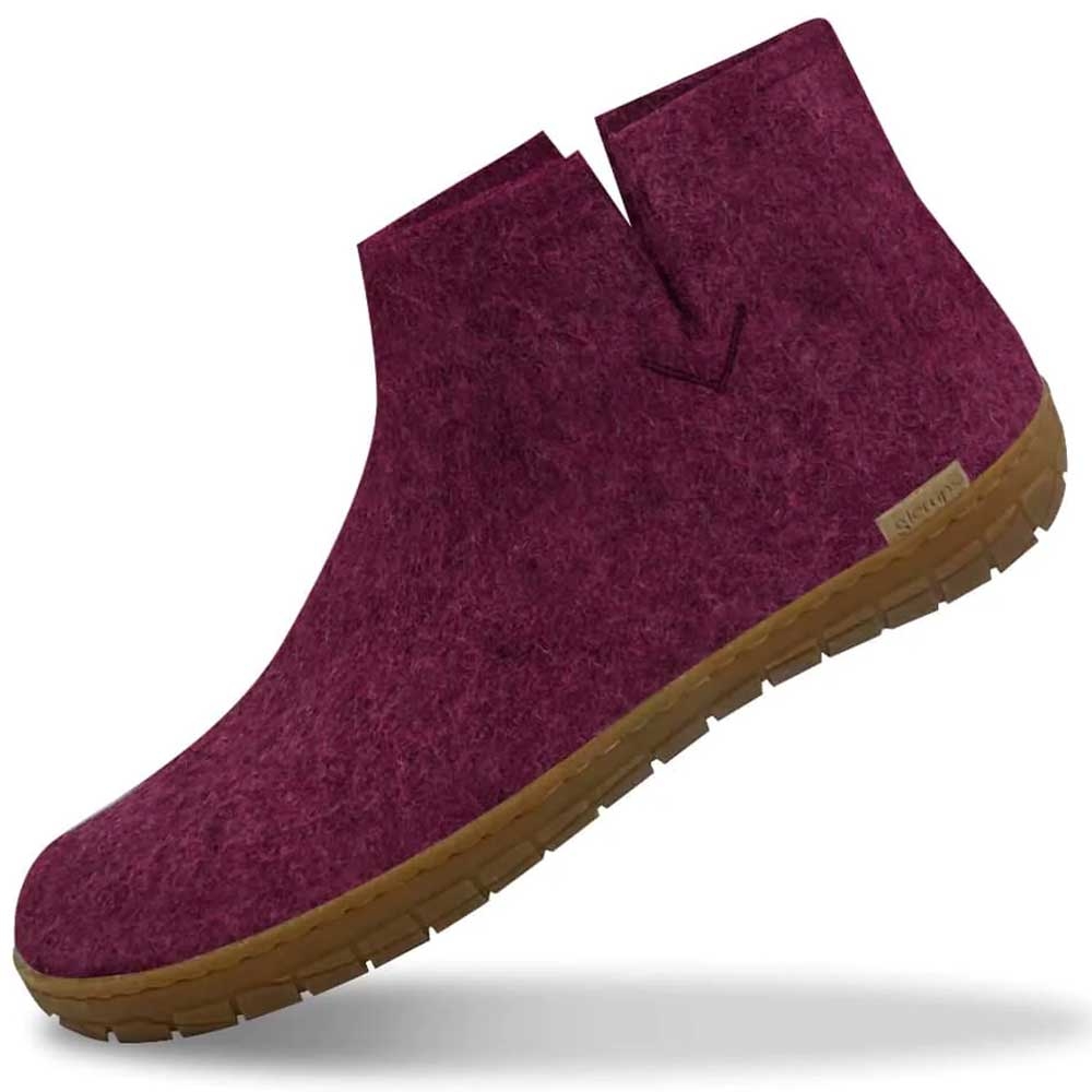 Glerups Boot Rubber Cranberry GR07-cranberry/HNRU pantoffels en huissokken online bestellen bij Kathmandu Outdoor & Travel