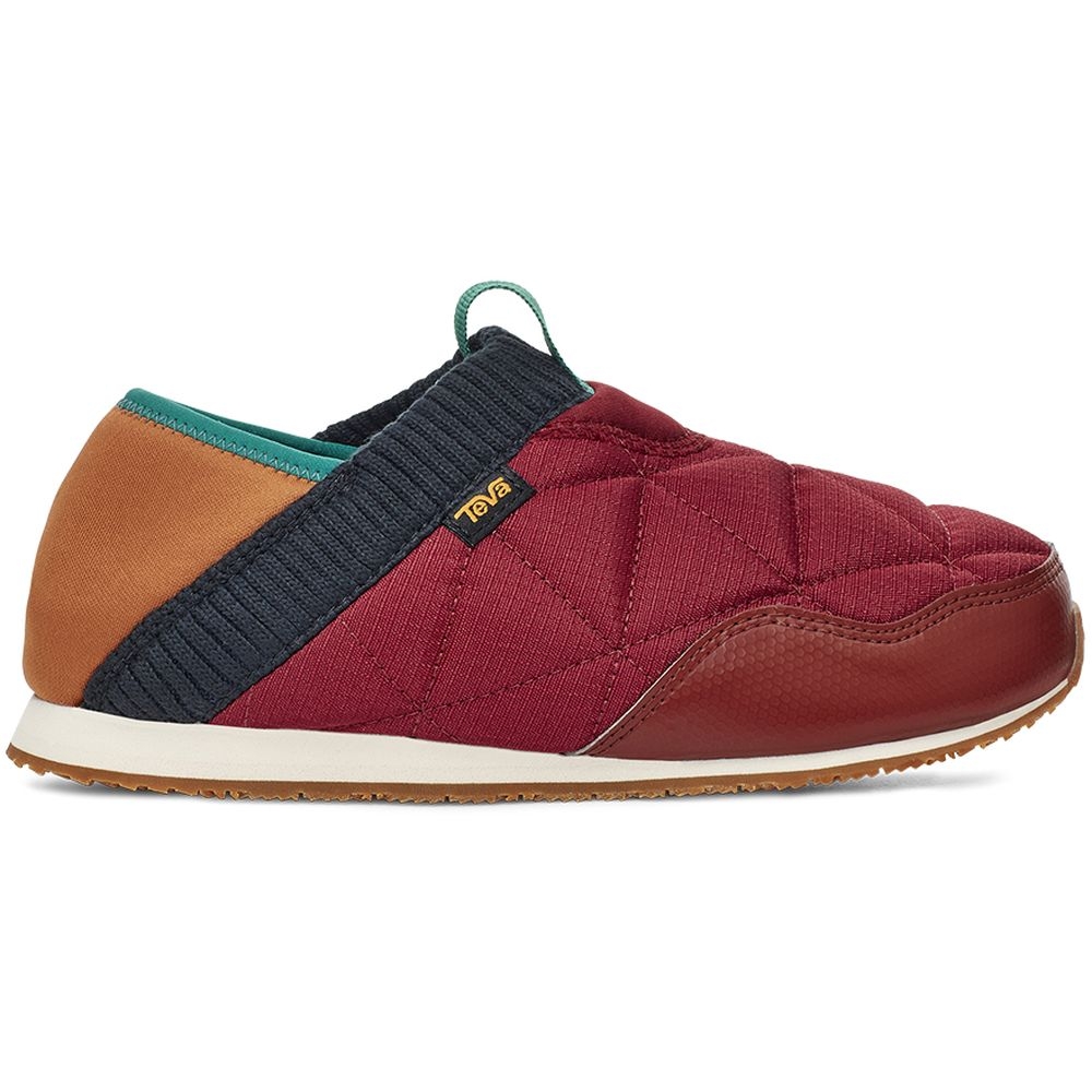 Teva Teva Re Ember Moc Womens 1125471-RBMT pantoffels en huissokken Teva Re Ember Moc Womens Rhubarb/Brown Multi 1125471-RBMT pantoffels en huissokken online bestellen bij Kathmandu Outdoor & Travel