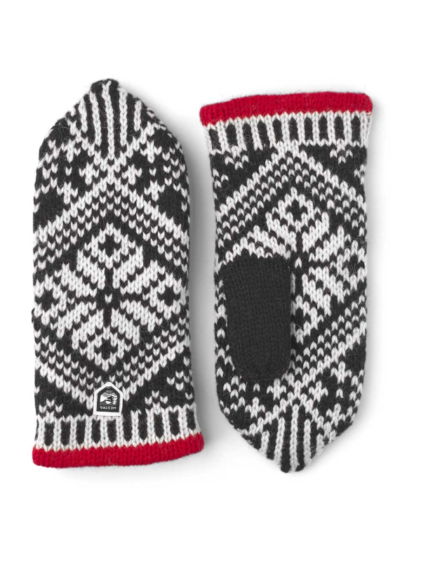 Hestra  Nordic Wool Mitt Black/Offwhite 