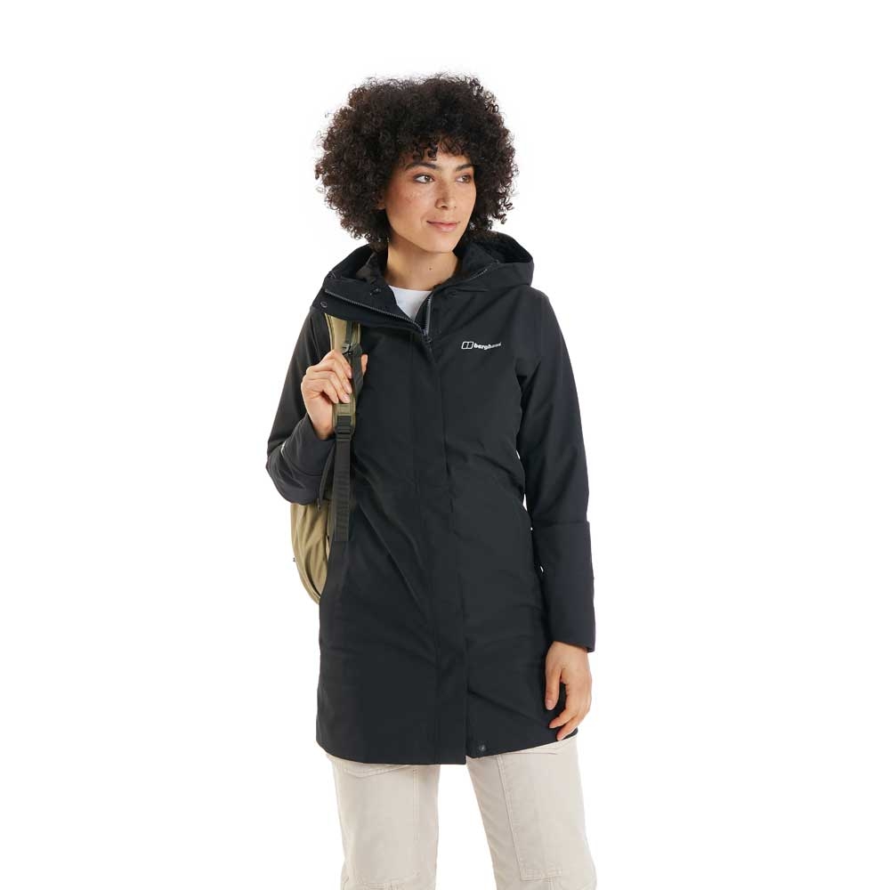 Berghaus Berghaus Omeara Long Jacket Women's A001056-BP6 jassen Berghaus Omeara Long Jacket Women's Jet Black A001056-BP6 jassen online bestellen bij Kathmandu Outdoor & Travel