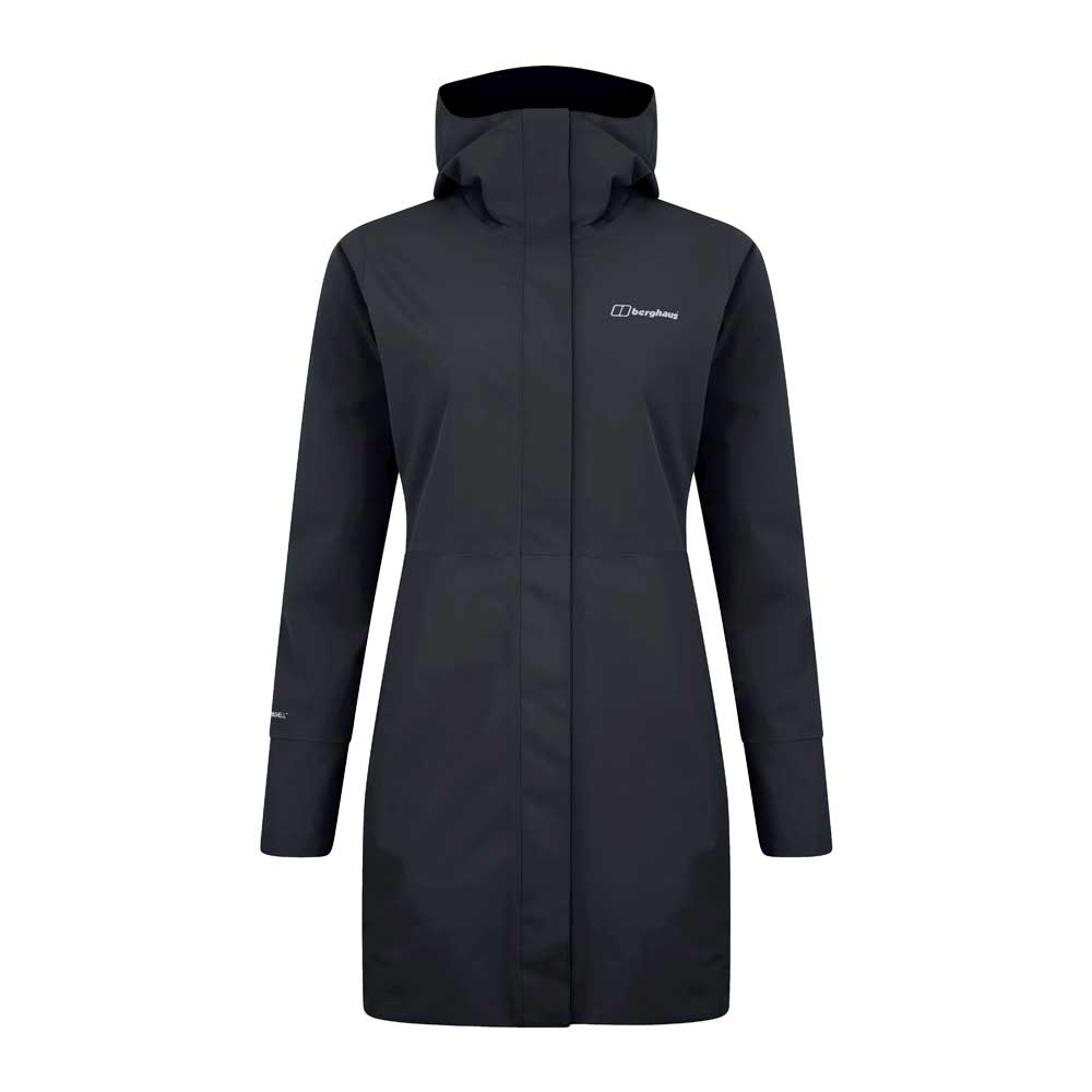 Berghaus Berghaus Omeara Long Jacket Women's A001056-BP6 jassen Berghaus Omeara Long Jacket Women's Jet Black A001056-BP6 jassen online bestellen bij Kathmandu Outdoor & Travel