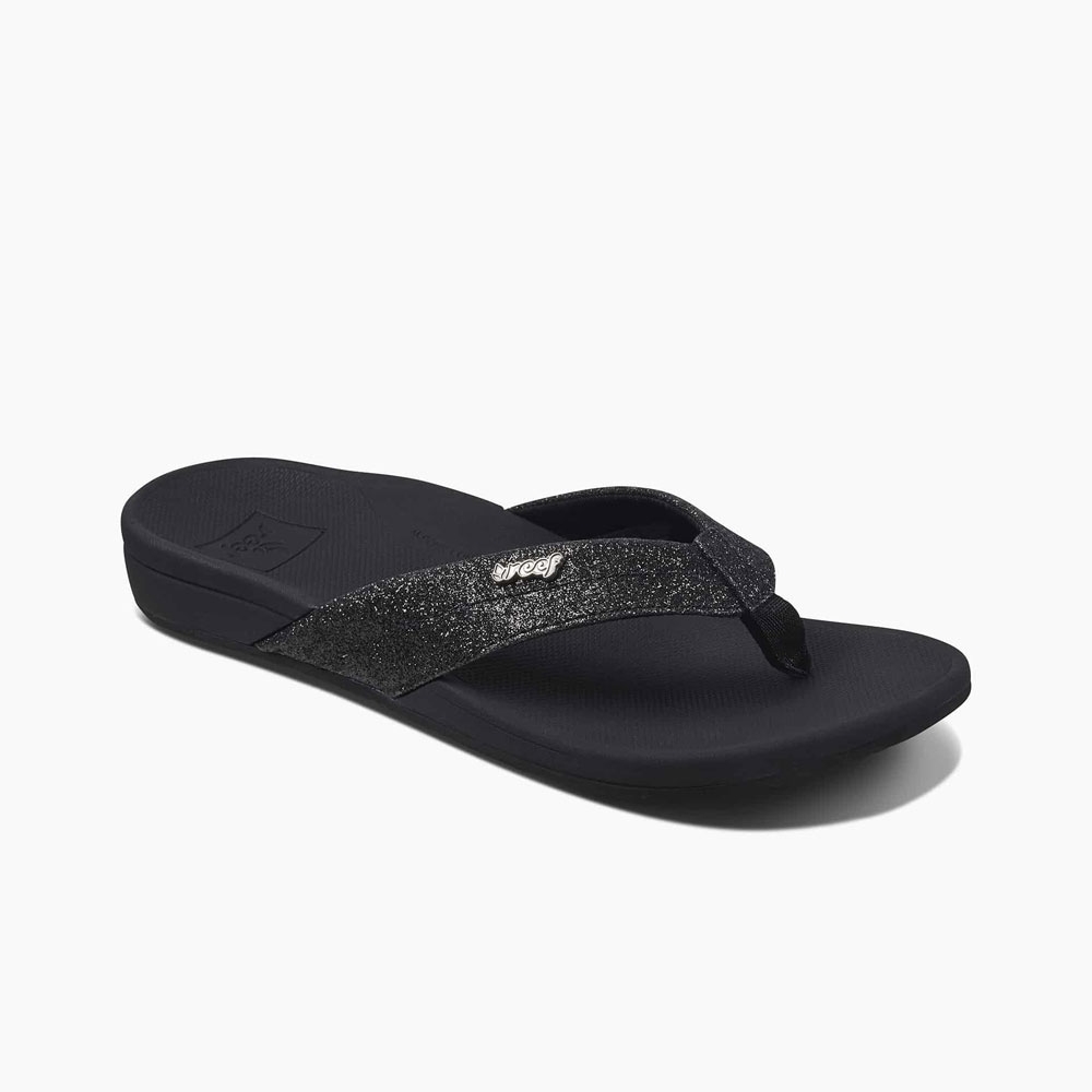 Reef Reef Ortho-Spring Women's RF0A3VDXBBG slippers Reef Ortho-Spring Women's Black/Black Glitter RF0A3VDXBBG slippers online bestellen bij Kathmandu Outdoor & Travel