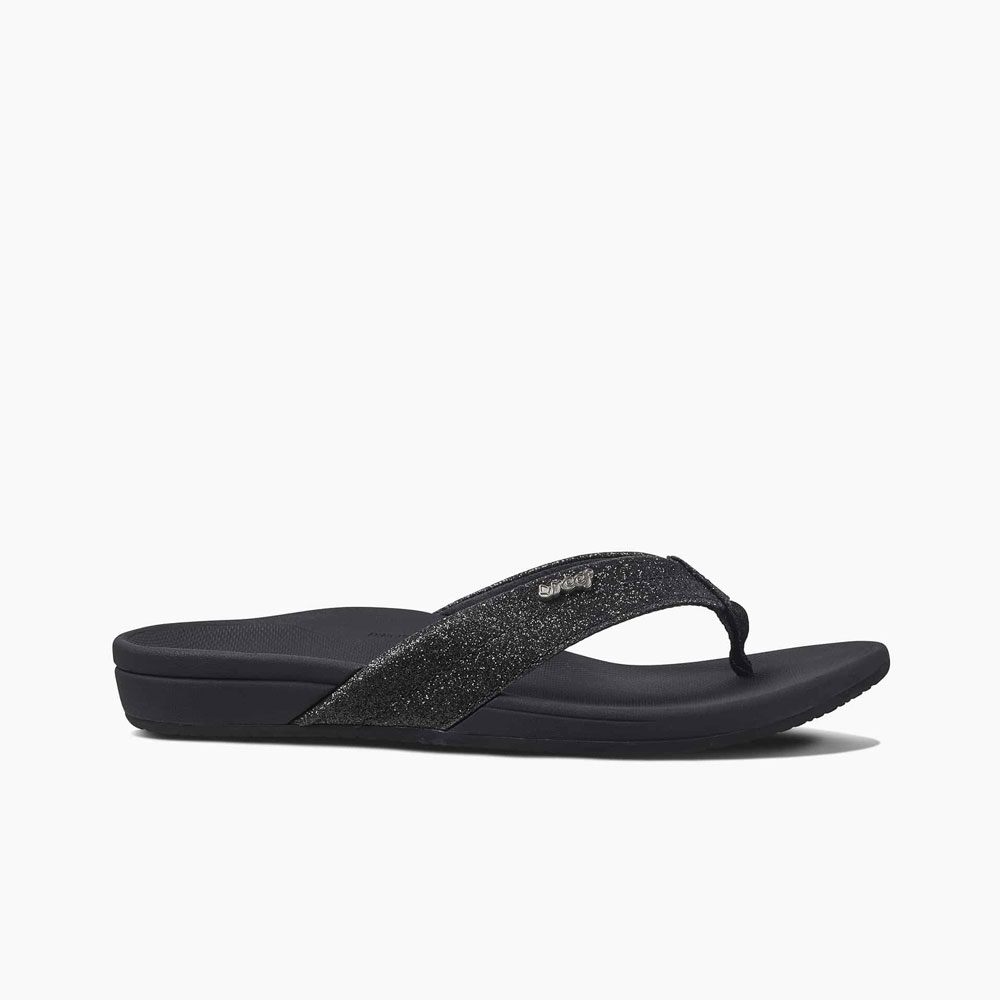 Reef Reef Ortho-Spring Women's RF0A3VDXBBG slippers Reef Ortho-Spring Women's Black/Black Glitter RF0A3VDXBBG slippers online bestellen bij Kathmandu Outdoor & Travel