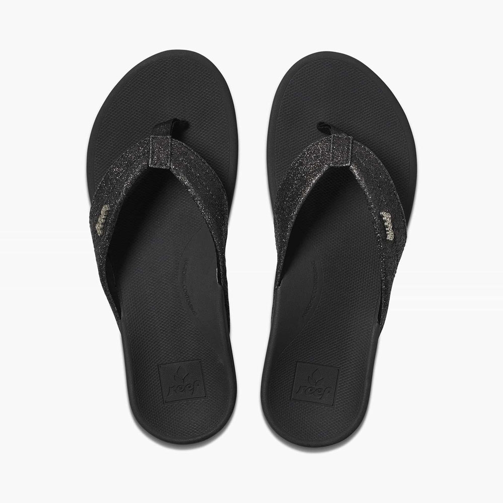 Reef Reef Ortho-Spring Women's RF0A3VDXBBG slippers Reef Ortho-Spring Women's Black/Black Glitter RF0A3VDXBBG slippers online bestellen bij Kathmandu Outdoor & Travel