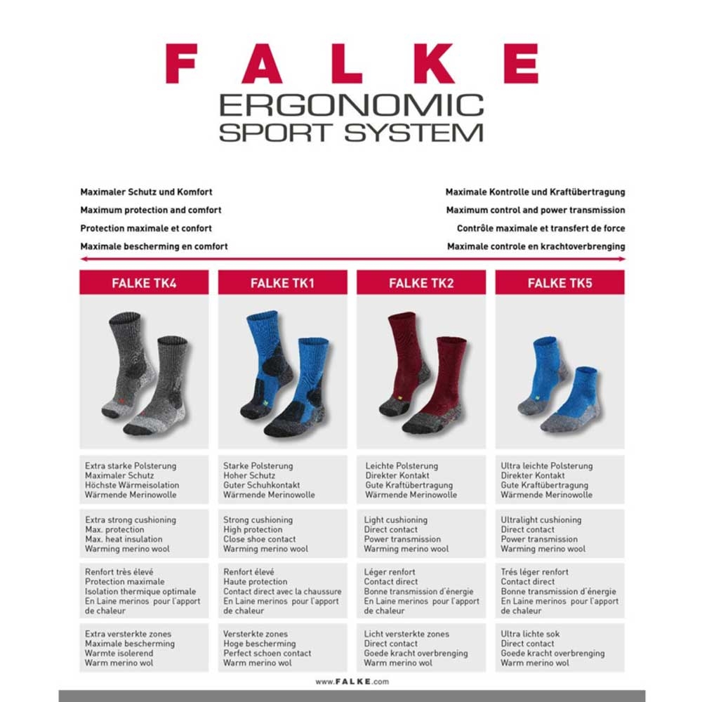 Falke Falke TK5 Wander 16242-3180 sokken Falke TK5 Wander Asphalt Melange 16242-3180 sokken online bestellen bij Kathmandu Outdoor & Travel