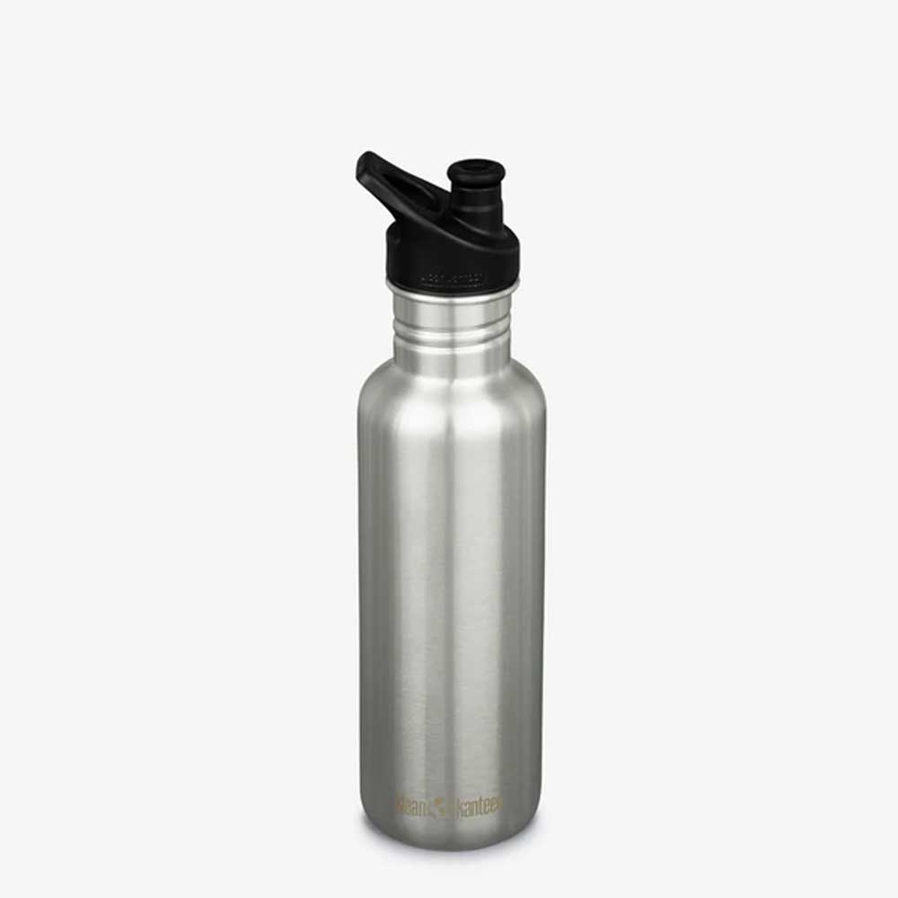 Klean Kanteen Drinkfles Classic met sportdop 800ml/27oz brushed stainless 1008438 drinkflessen en thermosflessen online bestellen bij Kathmandu Outdoor & Travel
