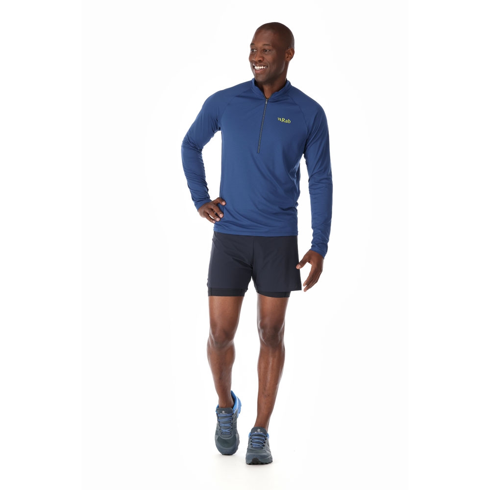Rab Rab Sonic Long Sleeve Zip QBL-03-NFB shirts en tops Rab Sonic Long Sleeve Zip Nightfall Blue QBL-03-NFB shirts en tops online bestellen bij Kathmandu Outdoor & Travel