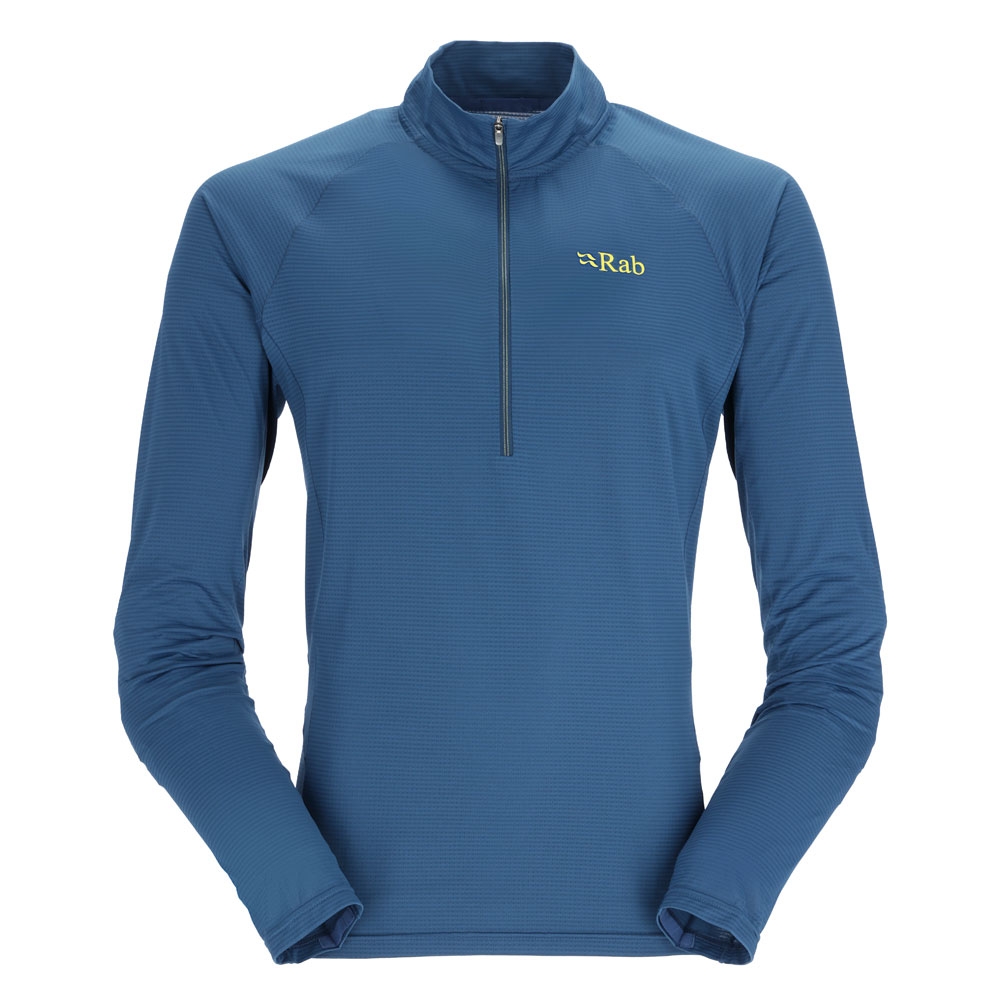 Rab Rab Sonic Long Sleeve Zip QBL-03-NFB shirts en tops Rab Sonic Long Sleeve Zip Nightfall Blue QBL-03-NFB shirts en tops online bestellen bij Kathmandu Outdoor & Travel