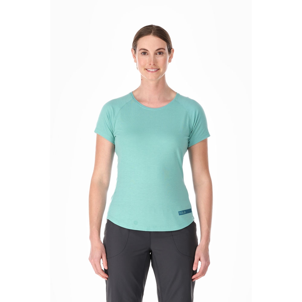 Rab Rab Lateral Tee Women's QCB-73-MEL shirts en tops Rab Lateral Tee Women's Meltwater QCB-73-MEL shirts en tops online bestellen bij Kathmandu Outdoor & Travel