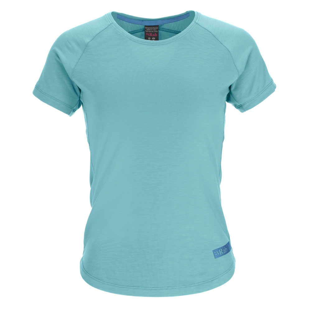 Rab Rab Lateral Tee Women's QCB-73-MEL shirts en tops Rab Lateral Tee Women's Meltwater QCB-73-MEL shirts en tops online bestellen bij Kathmandu Outdoor & Travel