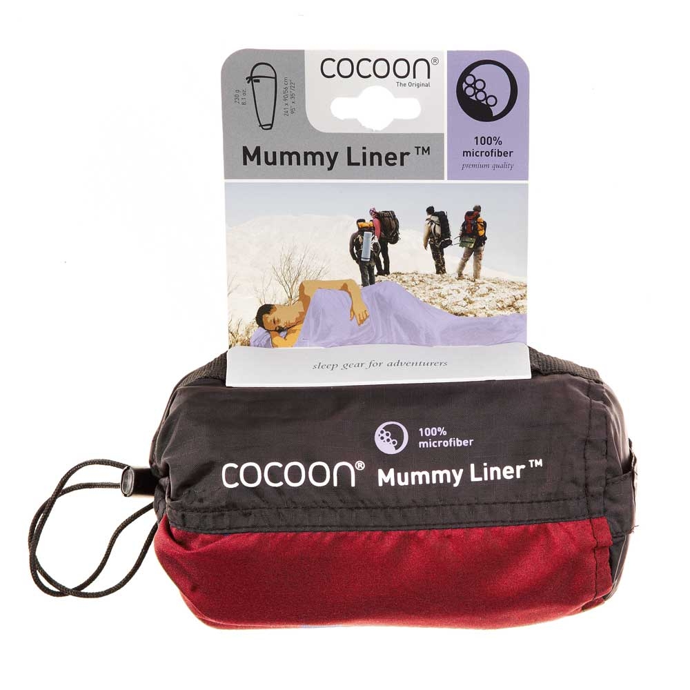 Cocoon Cocoon MummyLiner, Microfiber CMFM96 lakenzakken en liners Cocoon MummyLiner, Microfiber Cranberry CMFM96 lakenzakken en liners online bestellen bij Kathmandu Outdoor & Travel