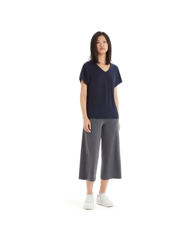 Icebreaker Drayden Reversible Short Sleeve Top Women's Midnight Navy Icebreaker Drayden Reversible Short Sleeve Top Women's Midnight Navy