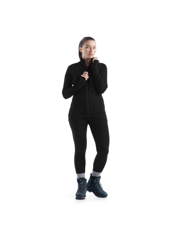 Icebreaker Quantum III Long Sleeve Zip Women's Black Icebreaker Quantum III Long Sleeve Zip Women's Black