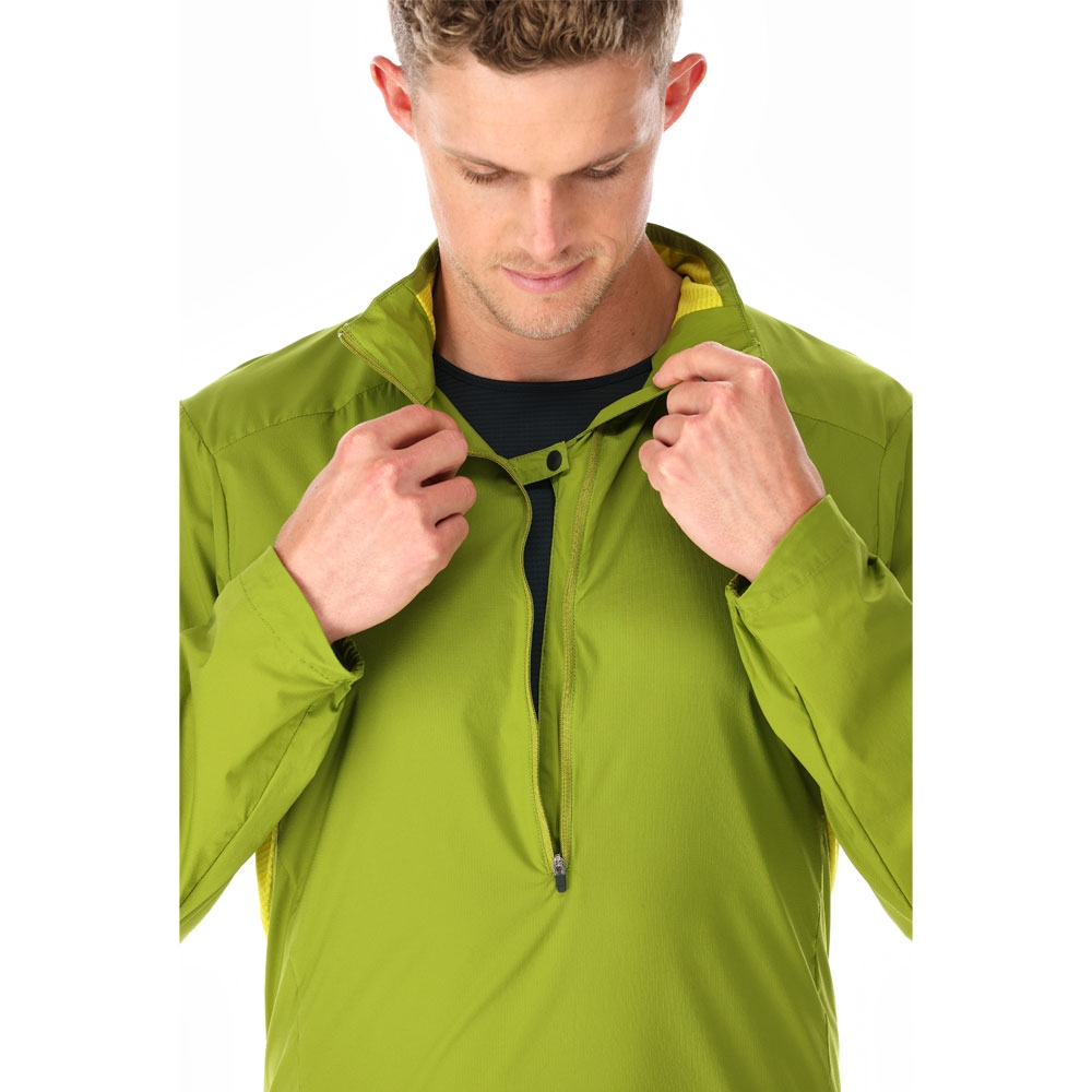 Rab Windveil Pull-On Aspen Green QWS-59-ASZ jassen online bestellen bij Kathmandu Outdoor & Travel