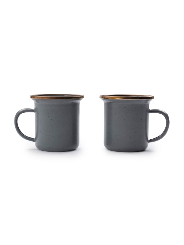 Barebones Espresso Cup Enamel 2 Pcs Stone Grey Barebones Espresso Cup Enamel 2 Pcs Stone Grey